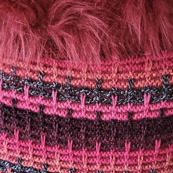 Nic+Zoe Chunky Snap Cardigan Faux Fur Collar Size Large - Picture 5 of 9